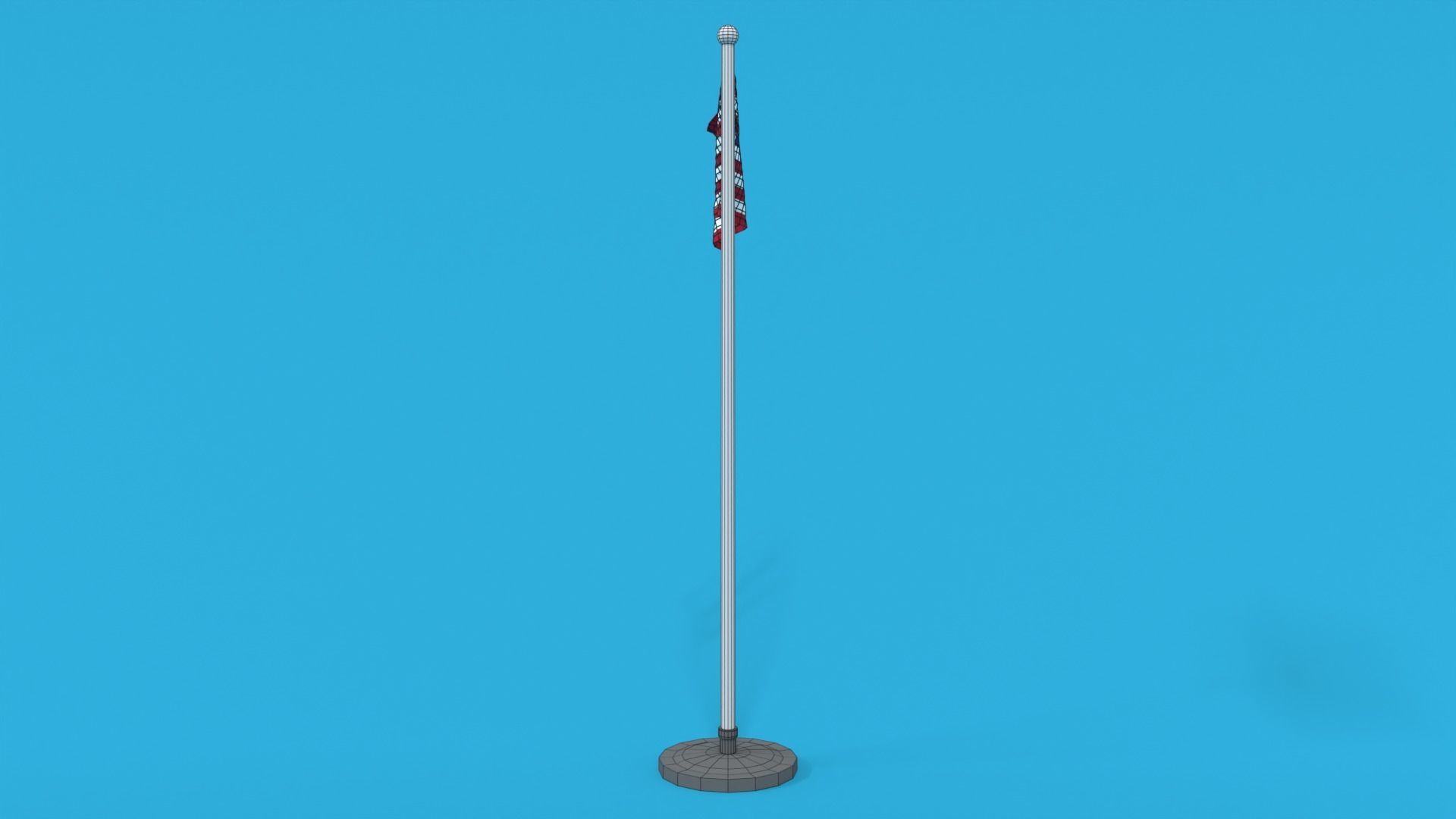 Low Poly Seamless Animated USA Flag Low-poly 3D model_15