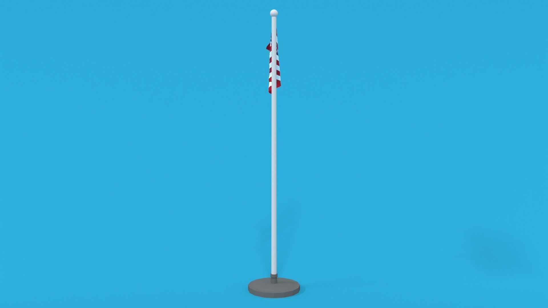Low Poly Seamless Animated USA Flag Low-poly 3D model_6