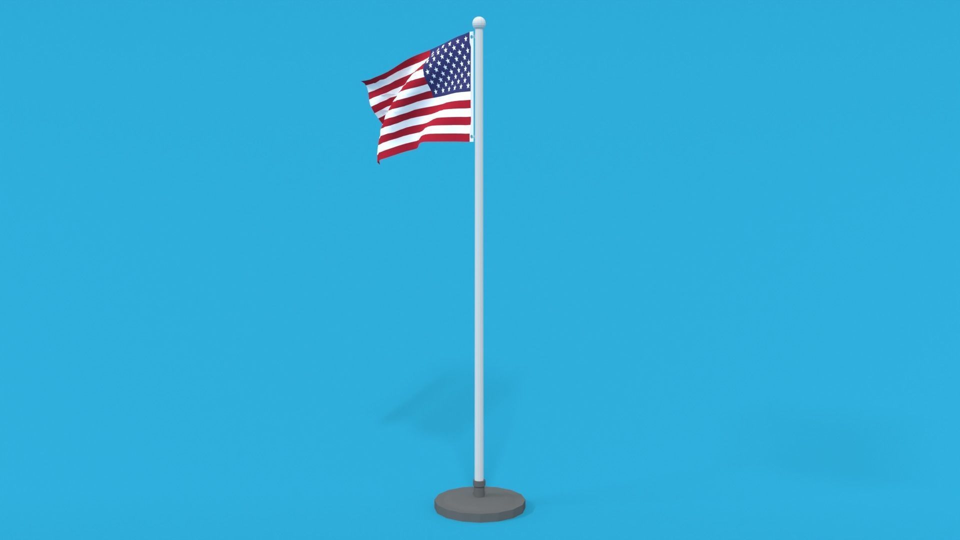 Low Poly Seamless Animated USA Flag Low-poly 3D model_5