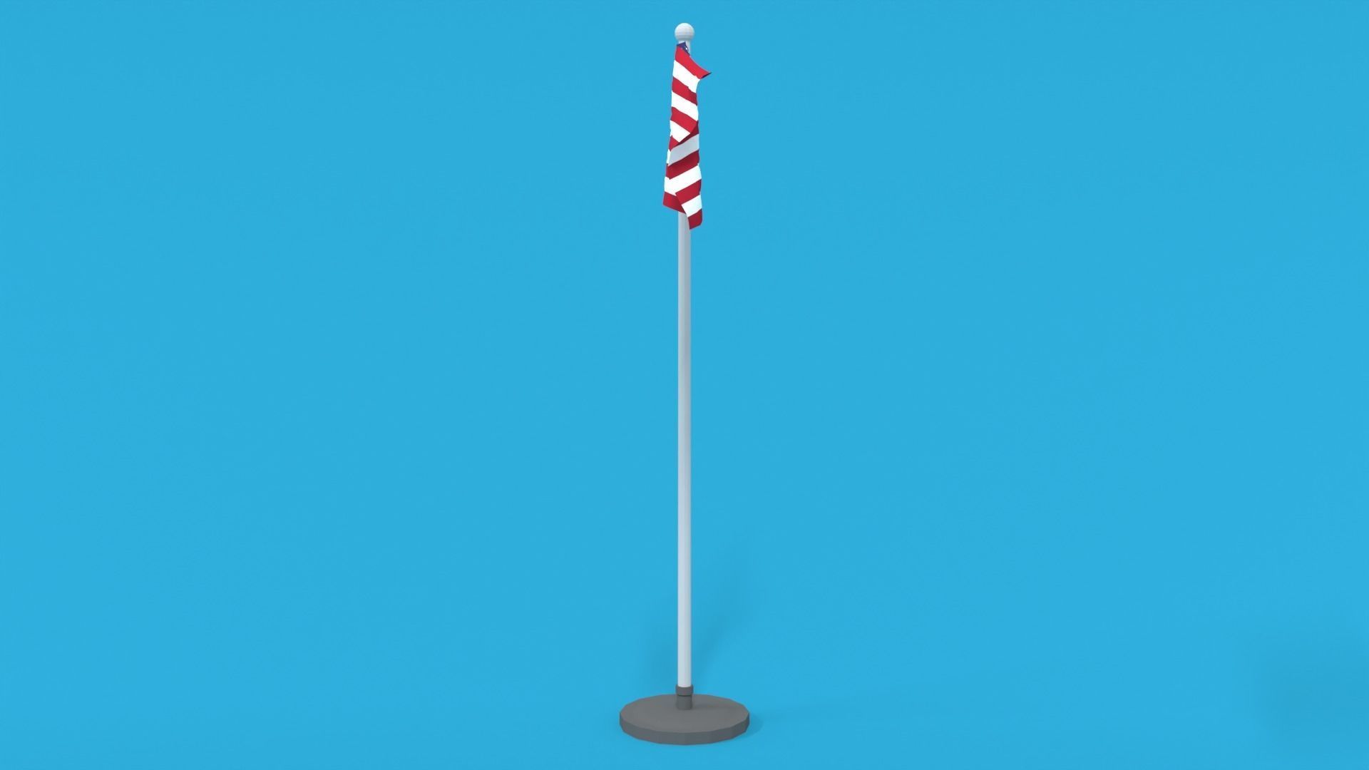 Low Poly Seamless Animated USA Flag Low-poly 3D model_2