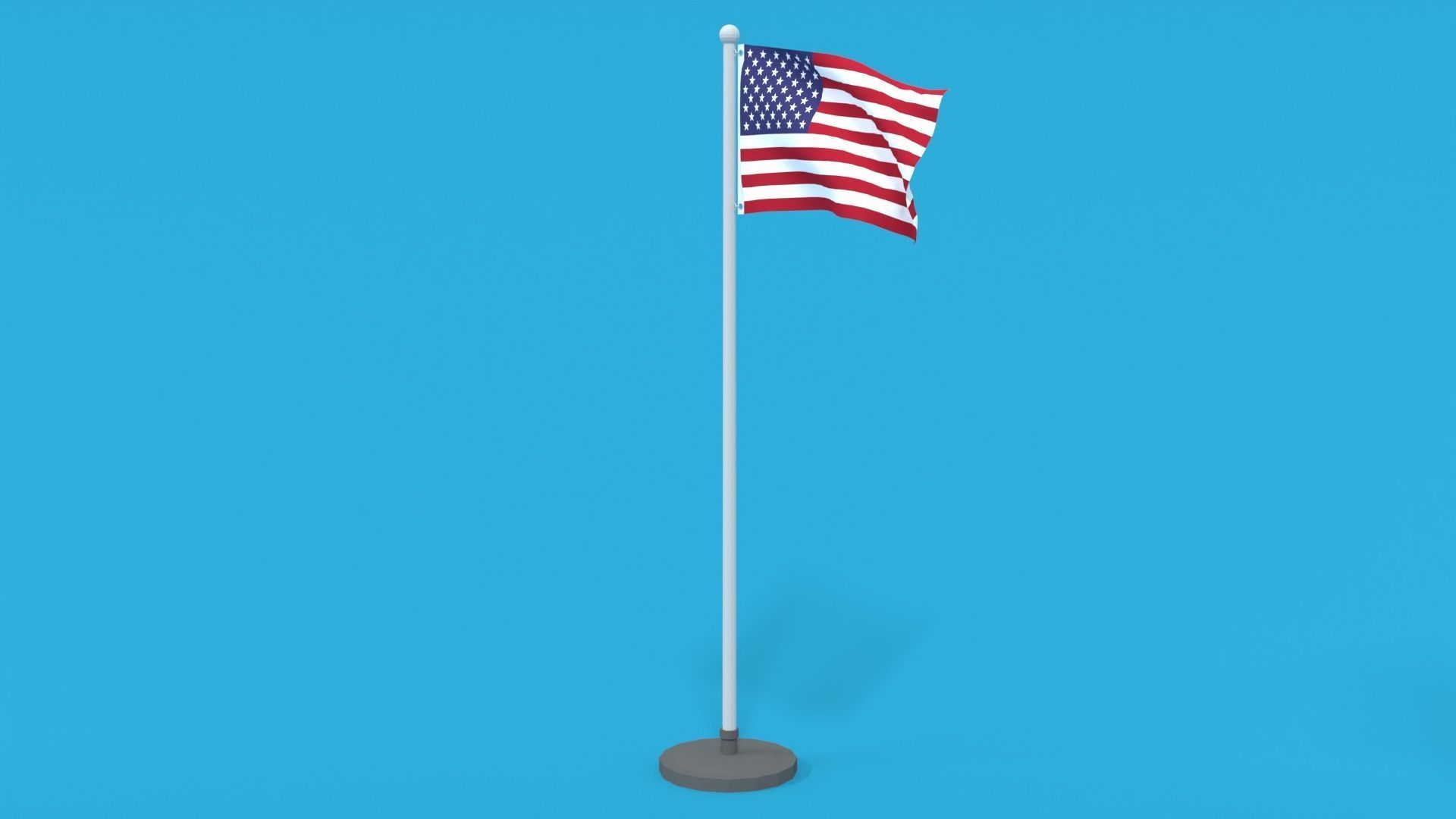 Low Poly Seamless Animated USA Flag Low-poly 3D model_1