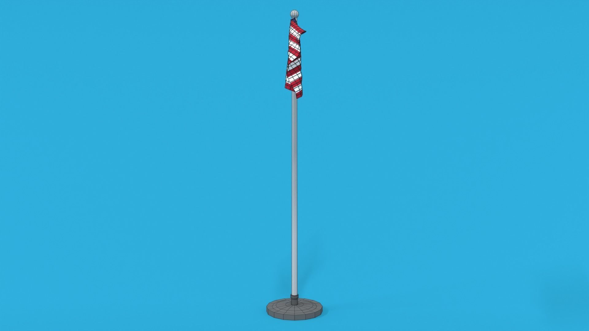Low Poly Seamless Animated USA Flag Low-poly 3D model_11