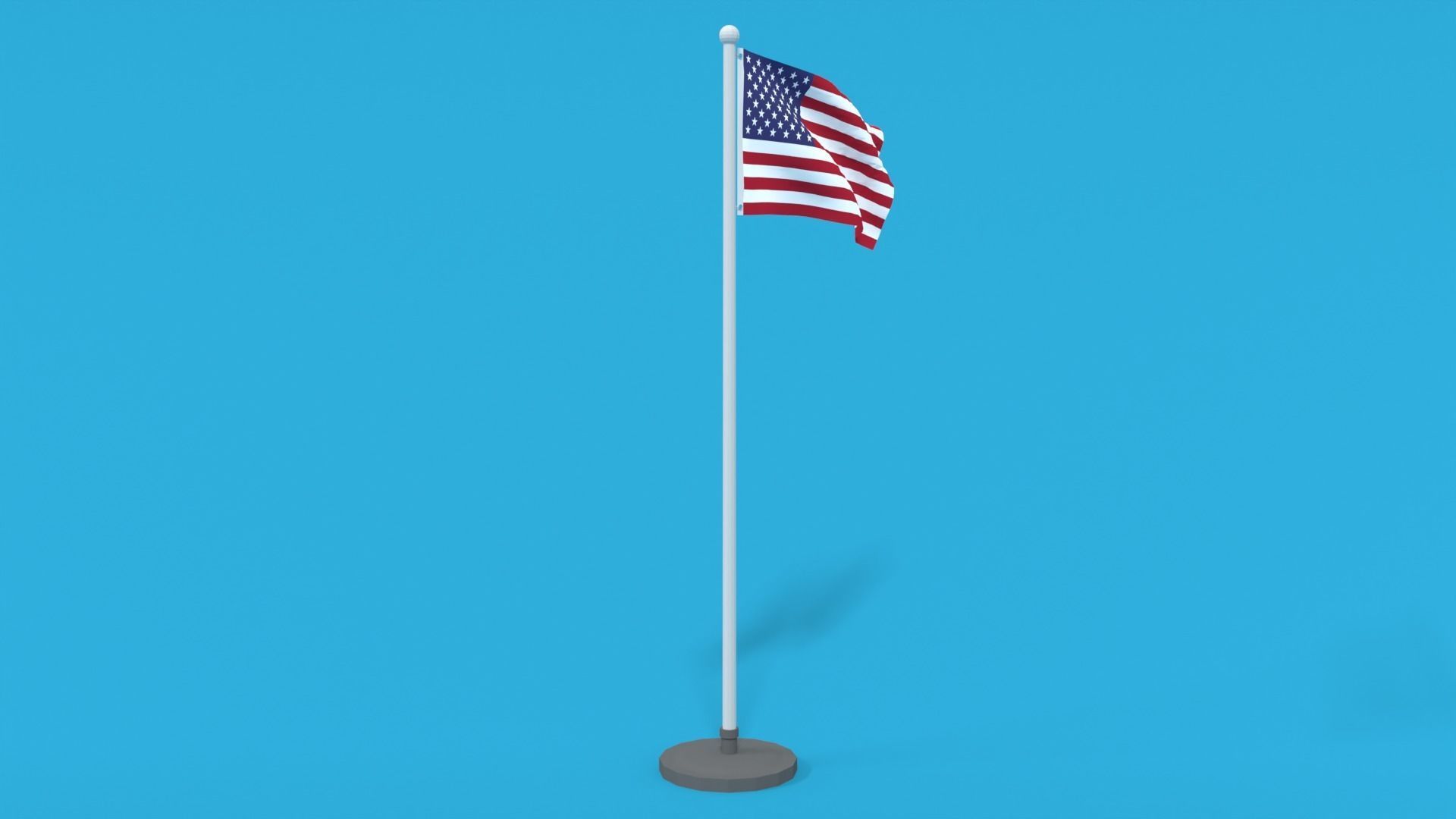 Low Poly Seamless Animated USA Flag Low-poly 3D model_7