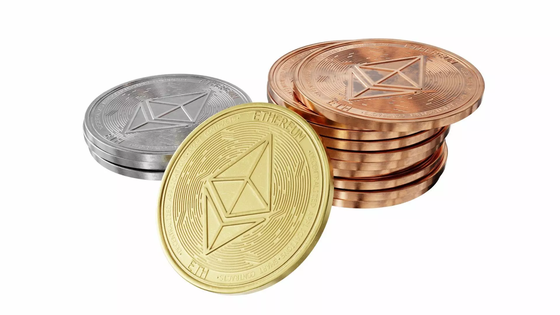 Ethereum cryptocurrency sign type2 3D model