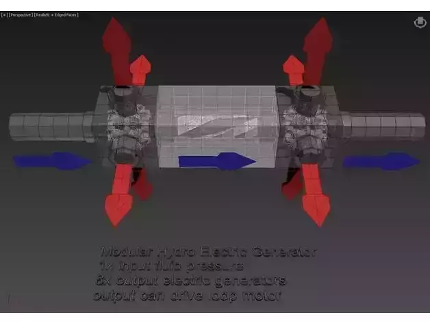 Modular Hydro Electric Generator - Concept 3D model