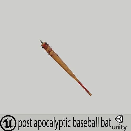 Post apocalyptic baseball bat Low-poly 3D model