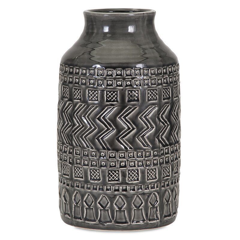 Gray Ceramic Floor Vase  3D model_3