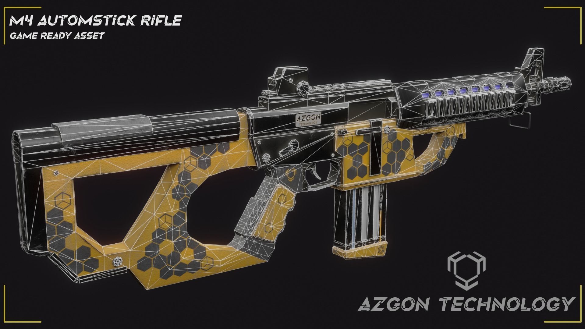 Sci Fi M4 Rifle Low-poly 3D model_16