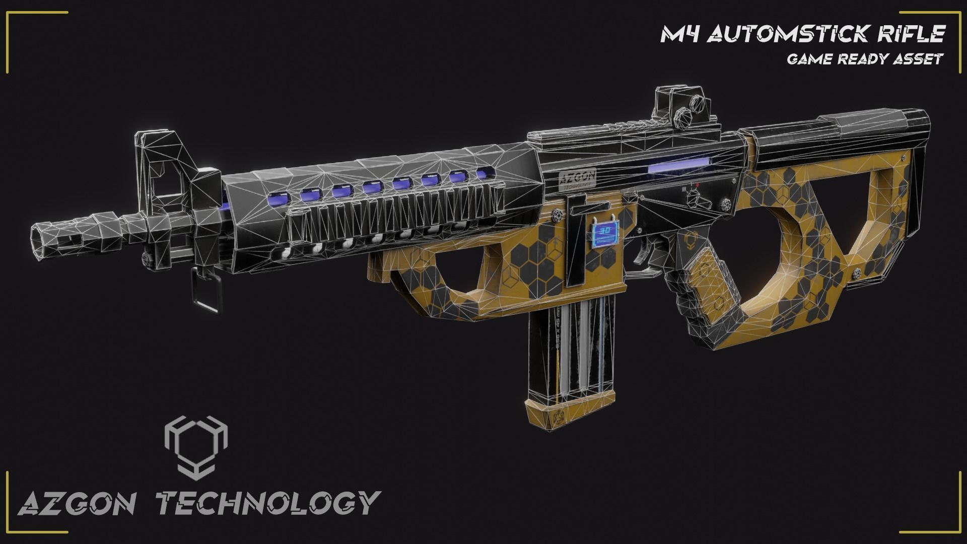 Sci Fi M4 Rifle Low-poly 3D model_15