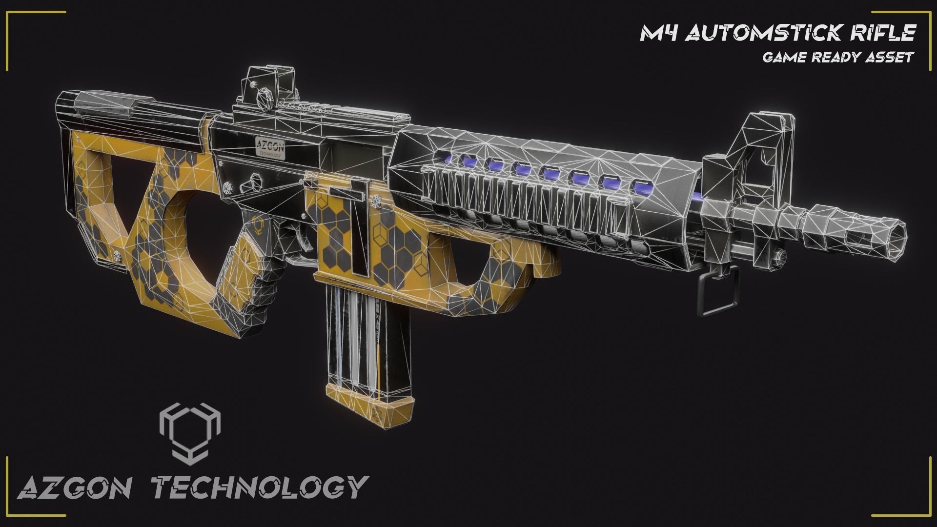 Sci Fi M4 Rifle Low-poly 3D model_13