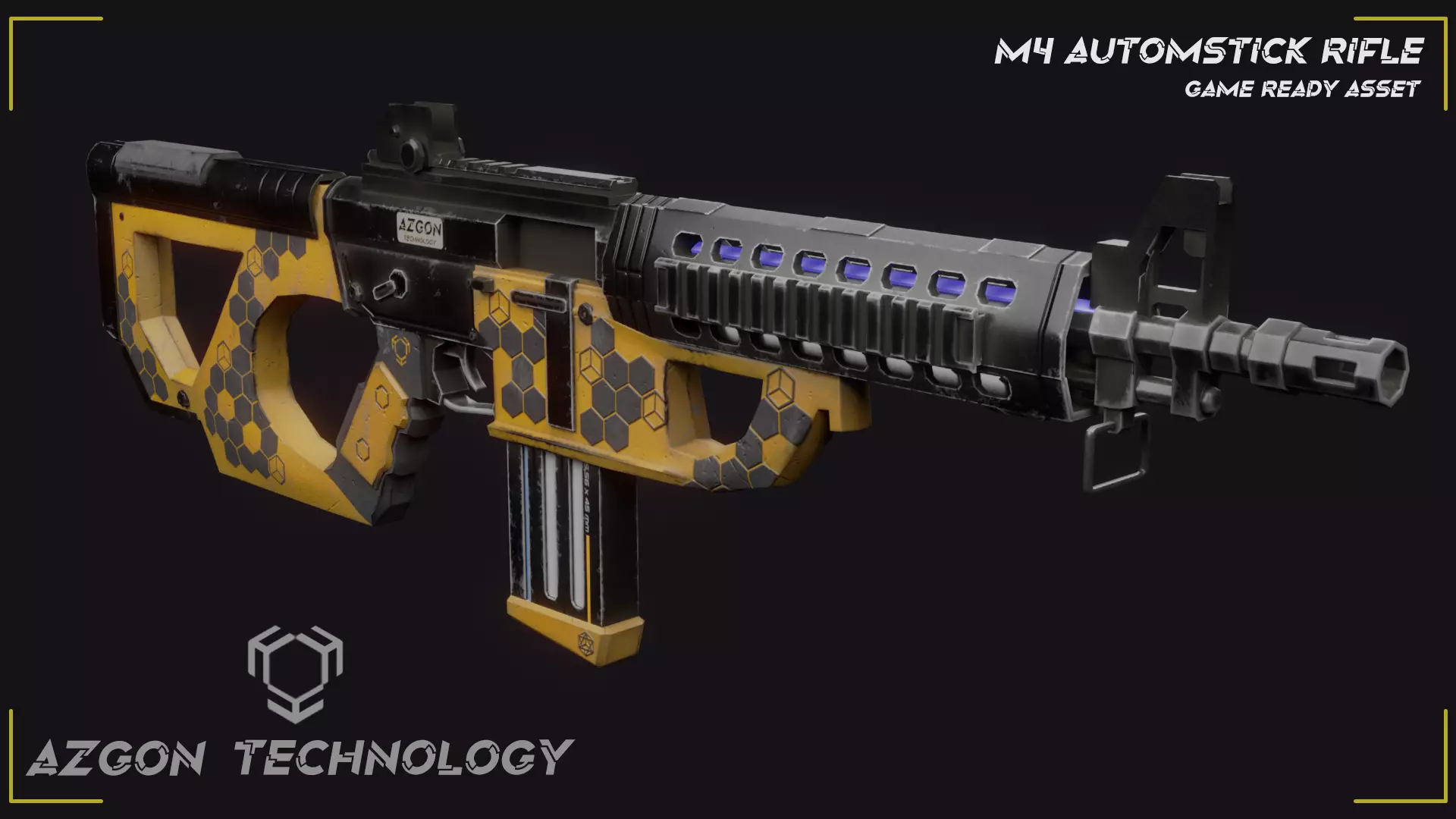 Sci Fi M4 Rifle Low-poly 3D model_0