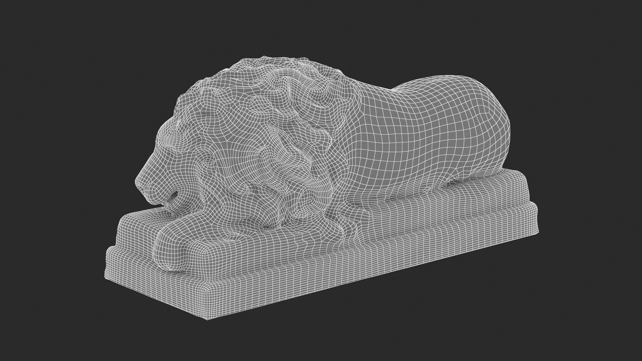 Lion stone statue 01 3D model_12