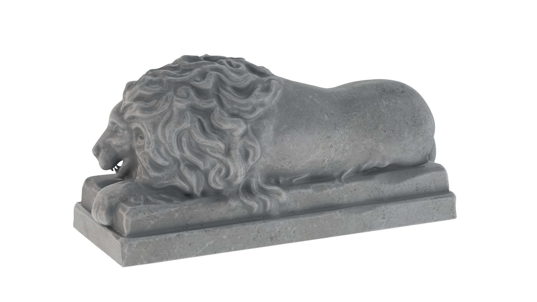 Lion stone statue 01 3D model_3