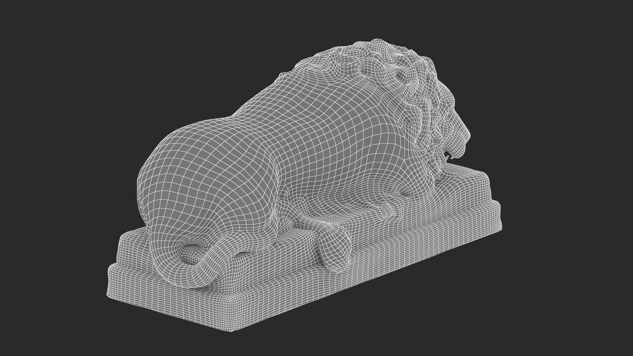Lion stone statue 01 3D model_10