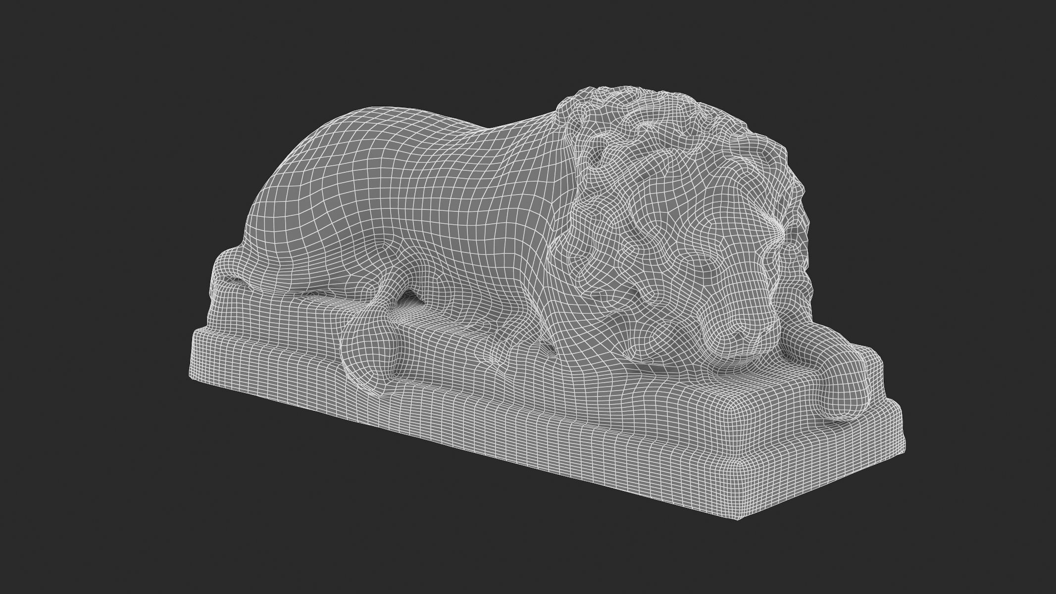 Lion stone statue 01 3D model_13