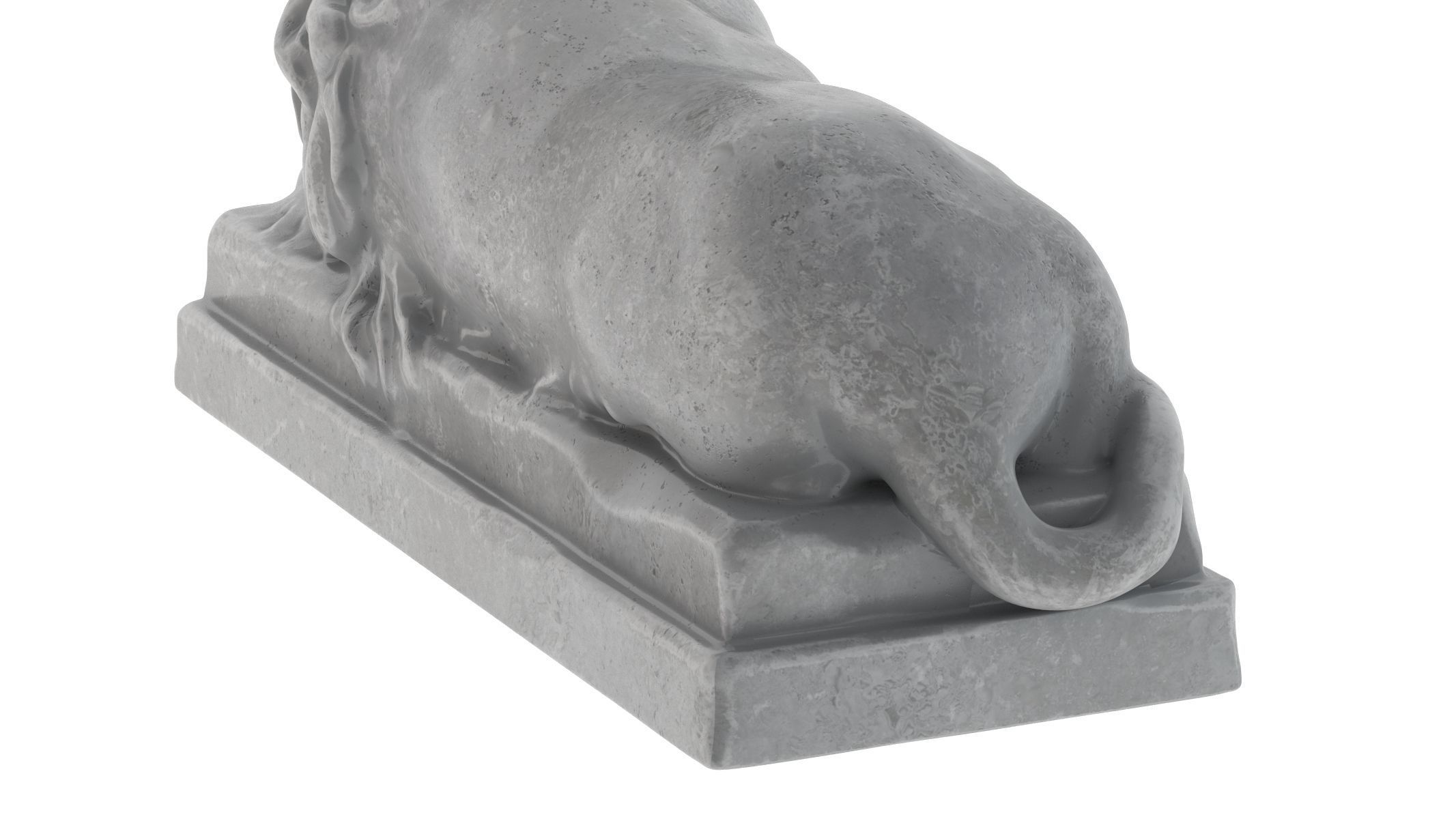 Lion stone statue 01 3D model_6