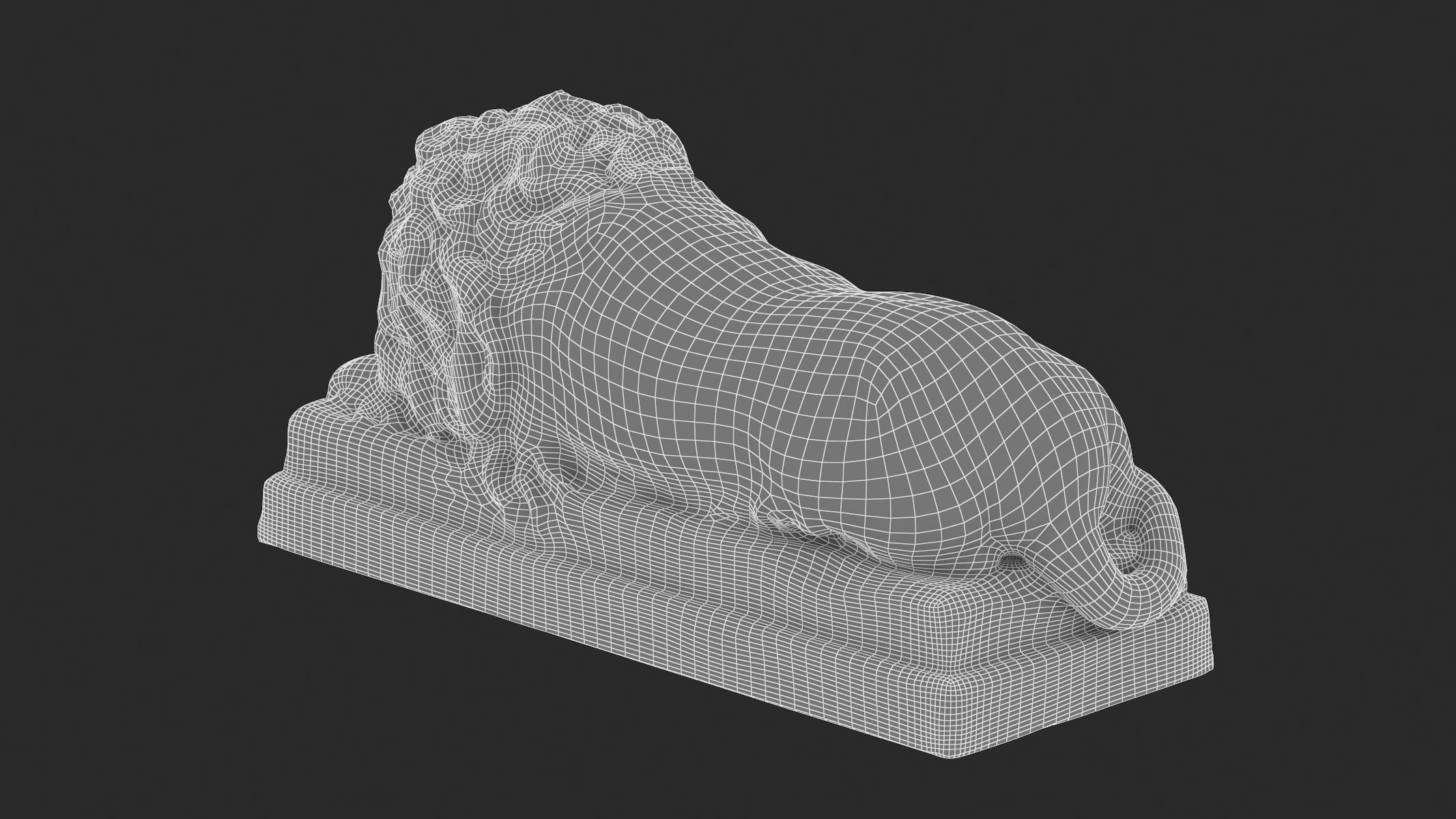 Lion stone statue 01 3D model_11
