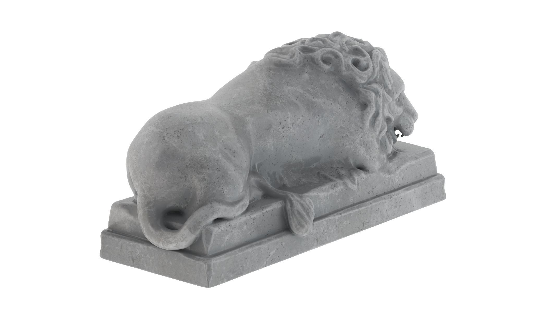 Lion stone statue 01 3D model_1