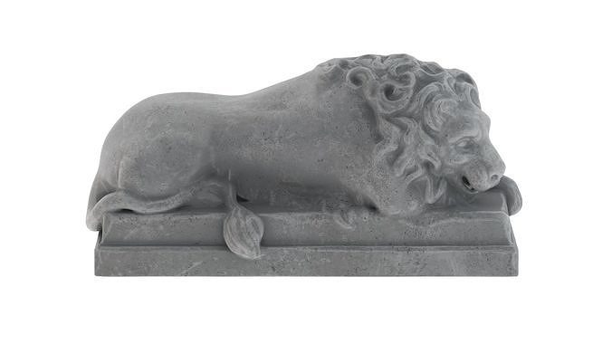 Lion stone statue 01 3D model