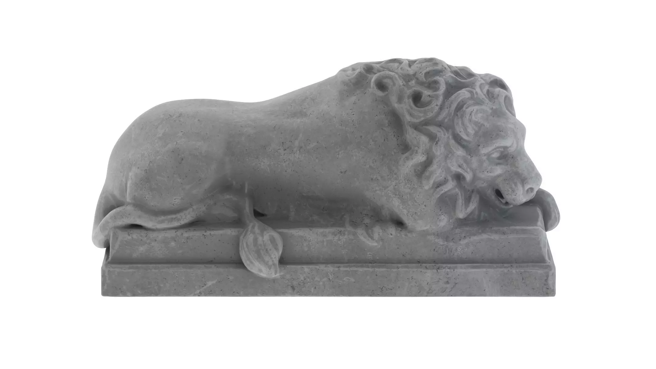 Lion stone statue 01 3D model_0