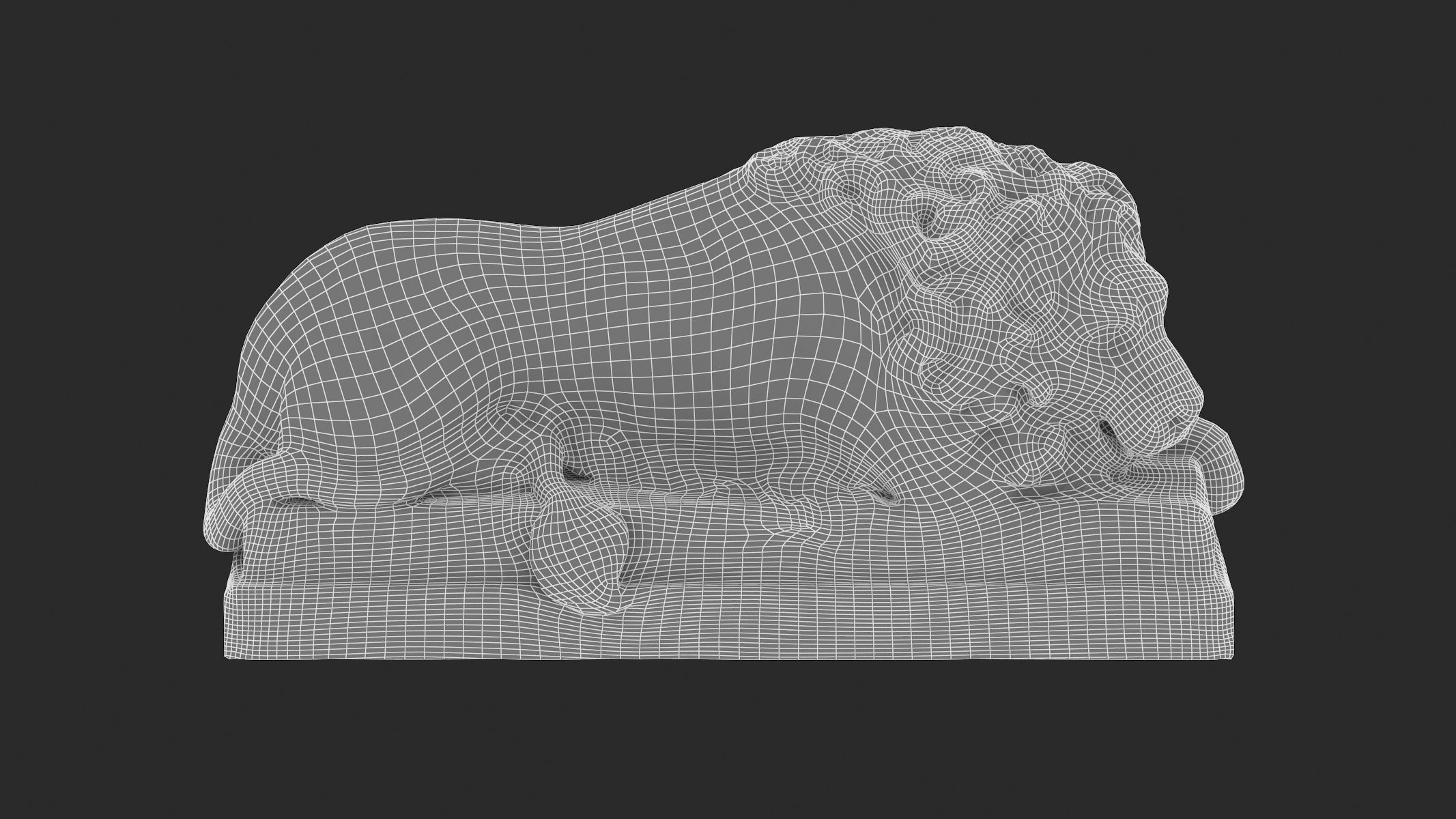 Lion stone statue 01 3D model_9