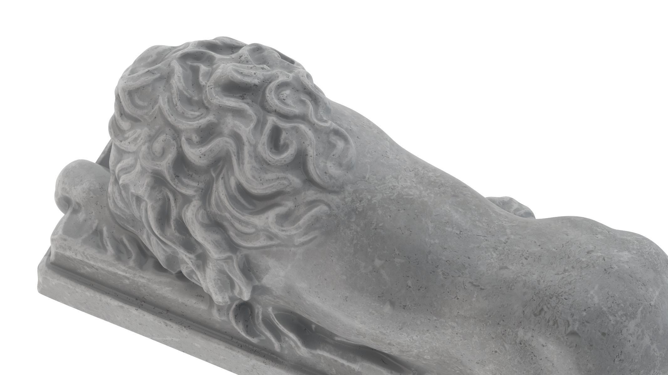 Lion stone statue 01 3D model_7