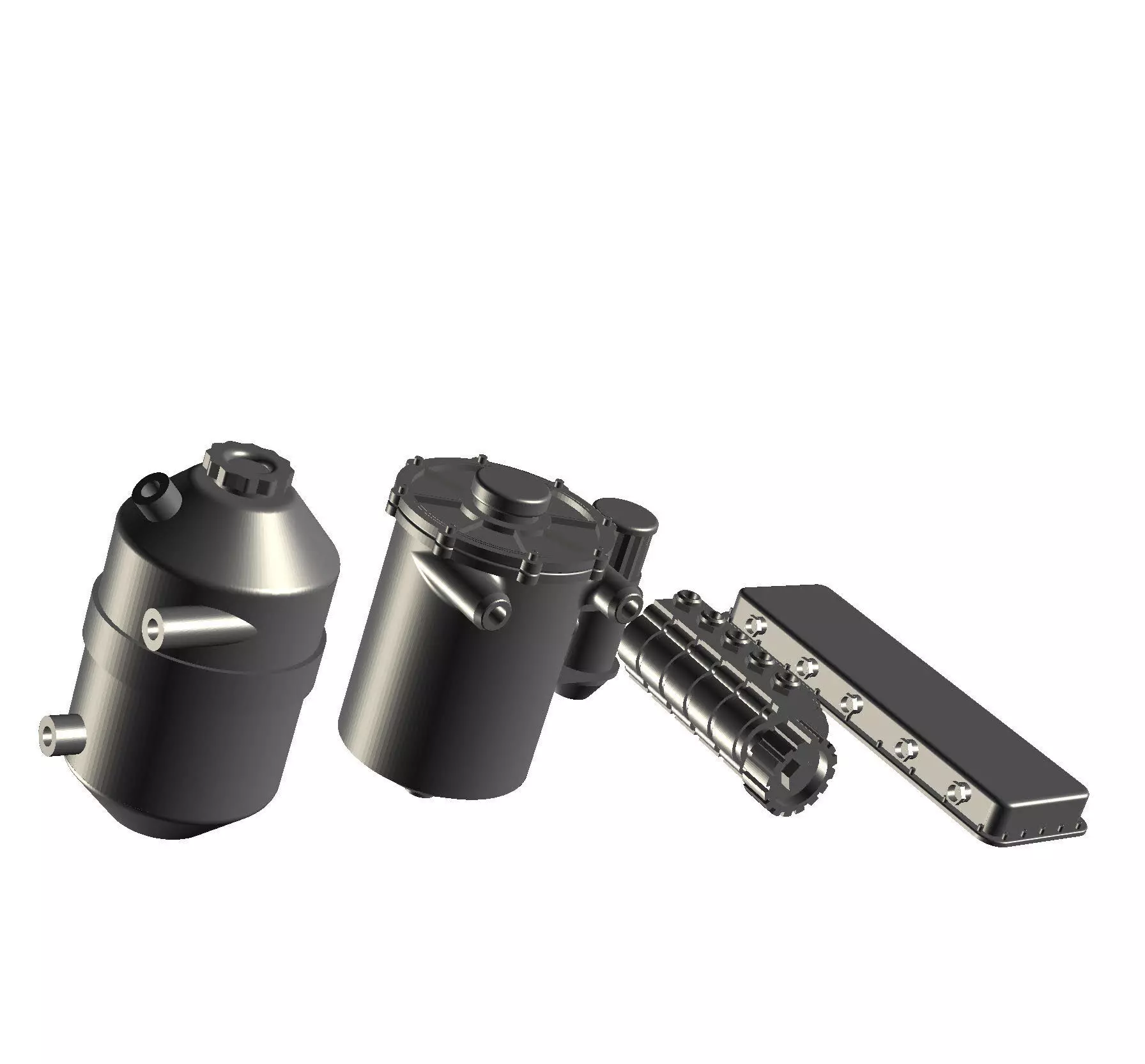 Dry Sump Combo Parts Drag Race Pump Tanks Sump V8 Racing 3D print model_0