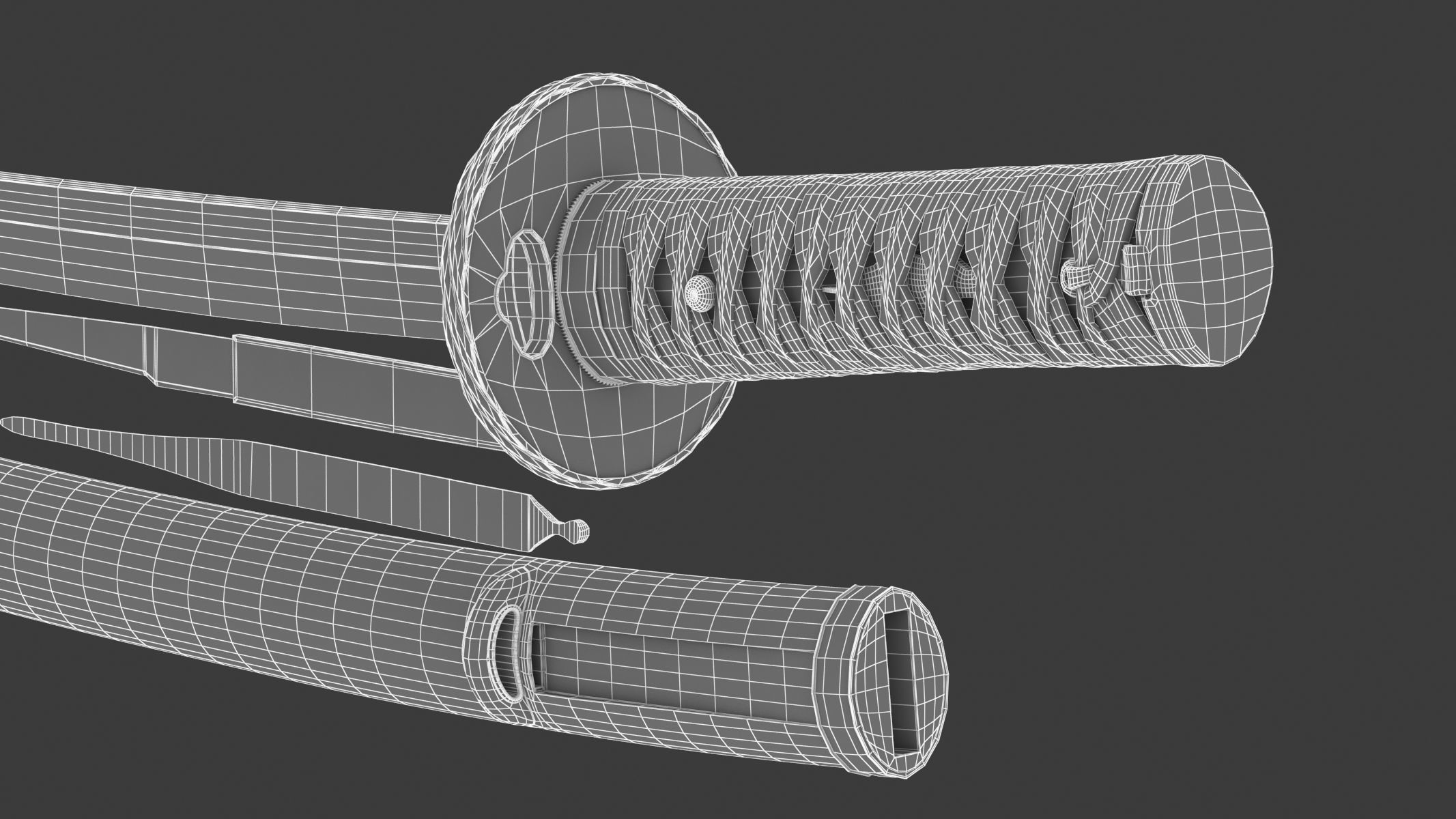 Wakizashi Sword 3D model_16