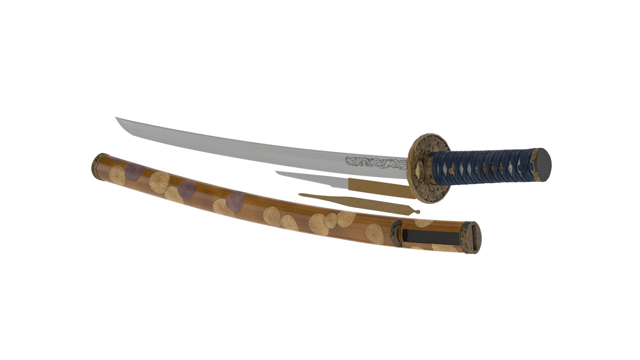 Wakizashi Sword 3D model_1