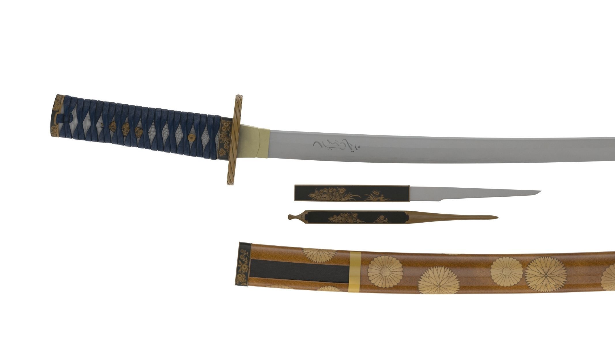 Wakizashi Sword 3D model_5