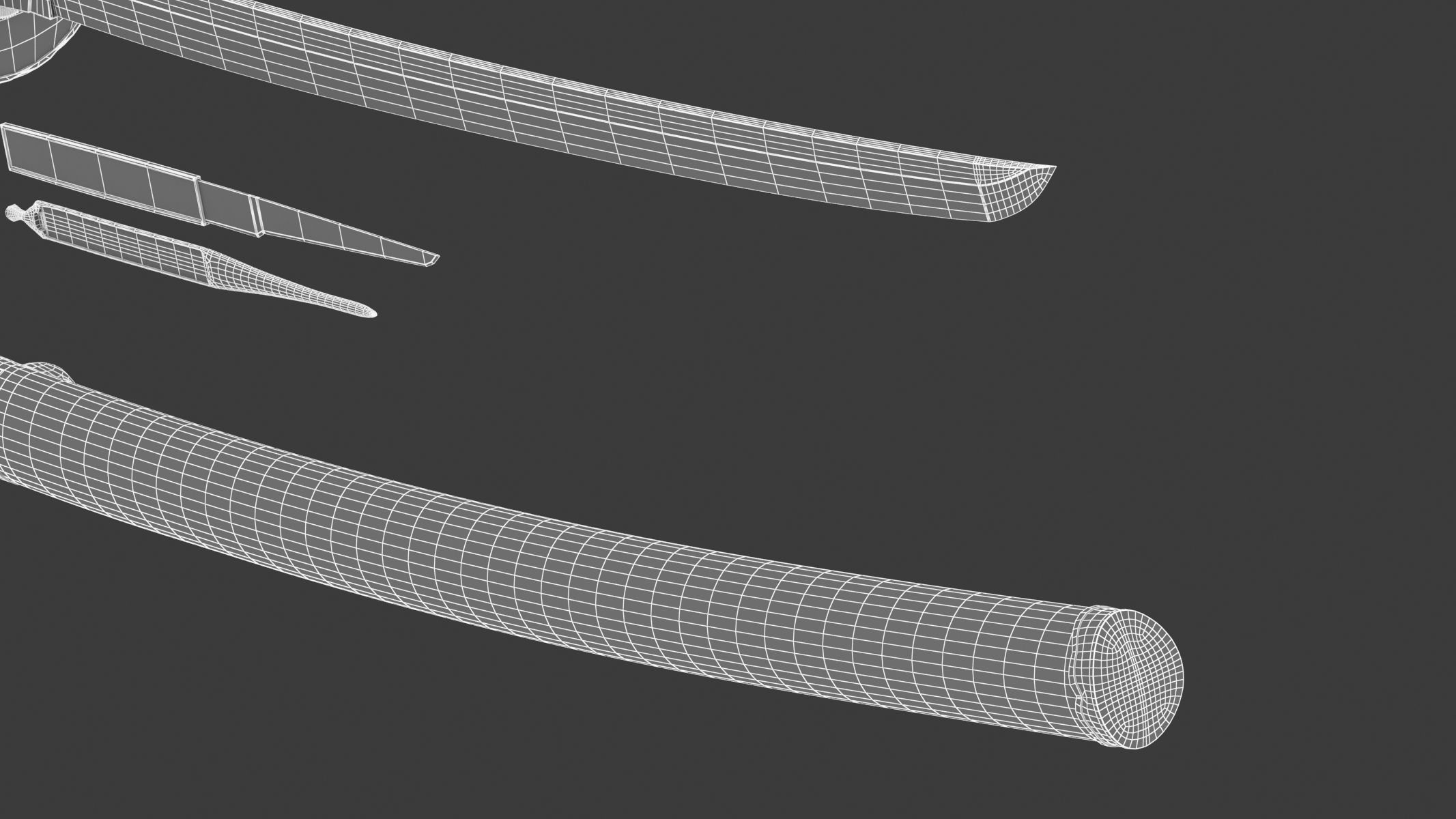 Wakizashi Sword 3D model_19