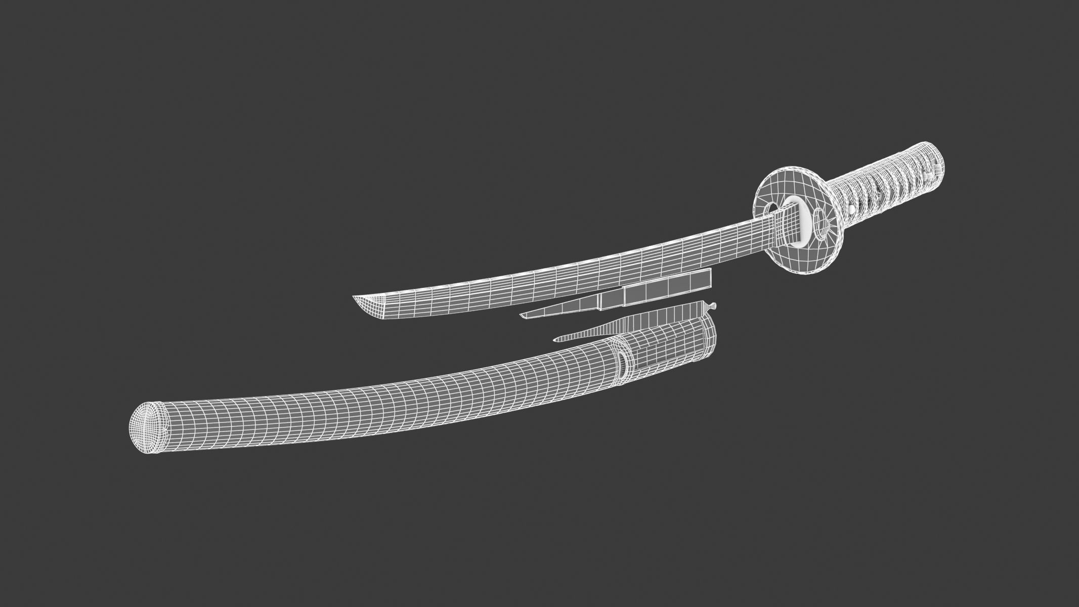 Wakizashi Sword 3D model_12