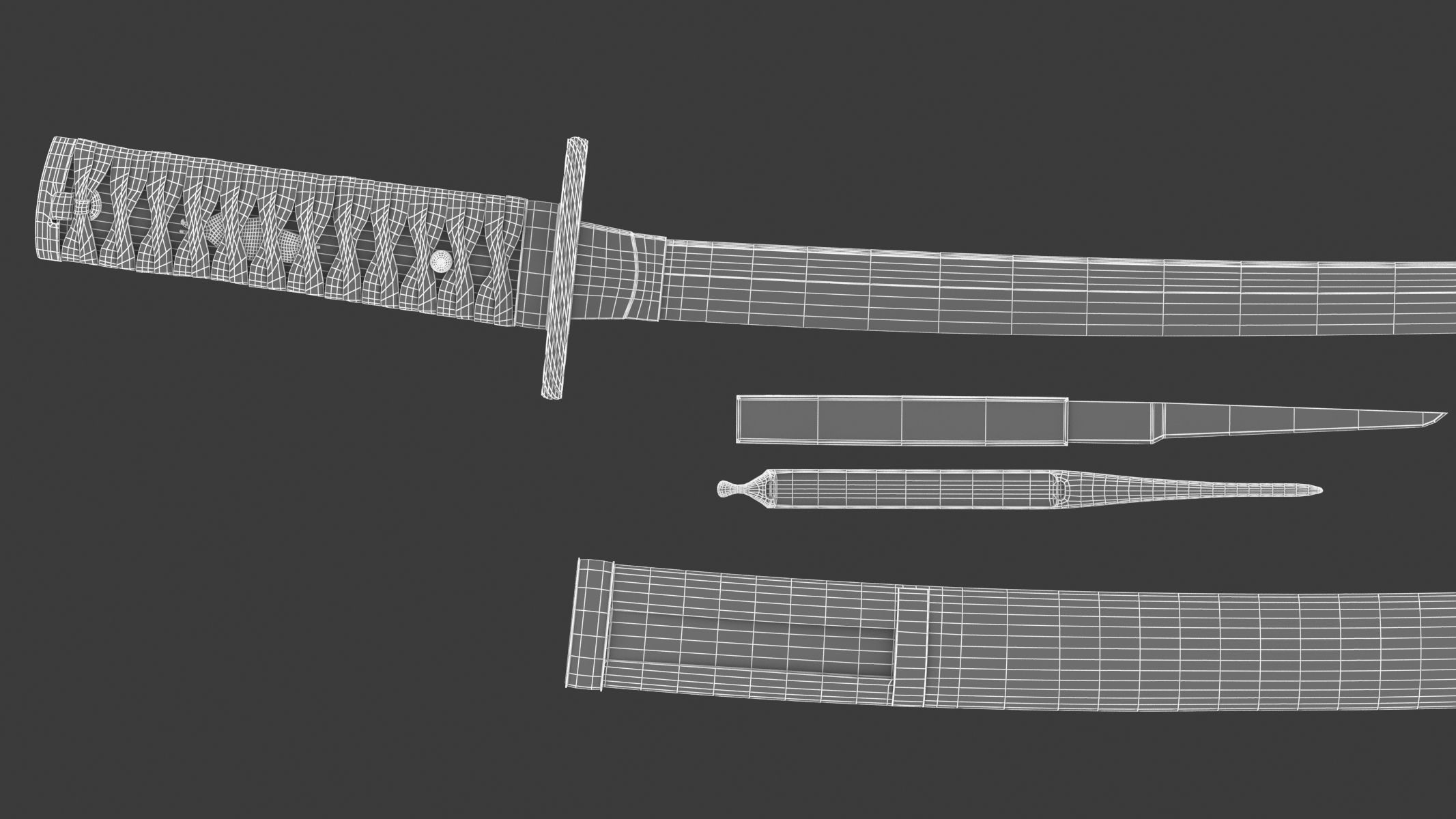 Wakizashi Sword 3D model_15