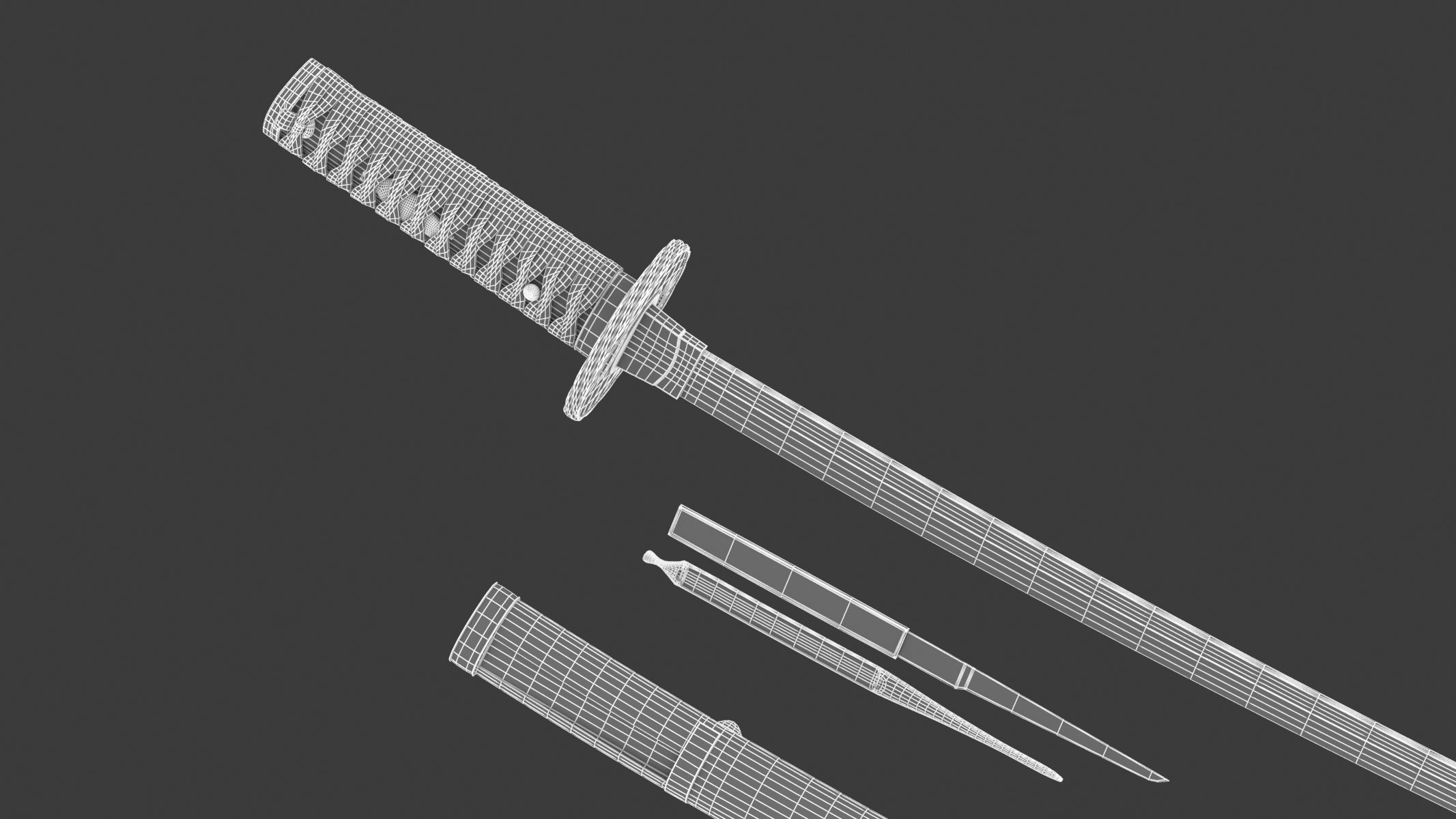 Wakizashi Sword 3D model_18
