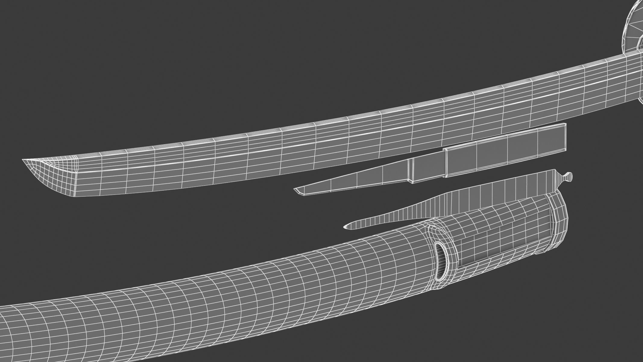 Wakizashi Sword 3D model_17