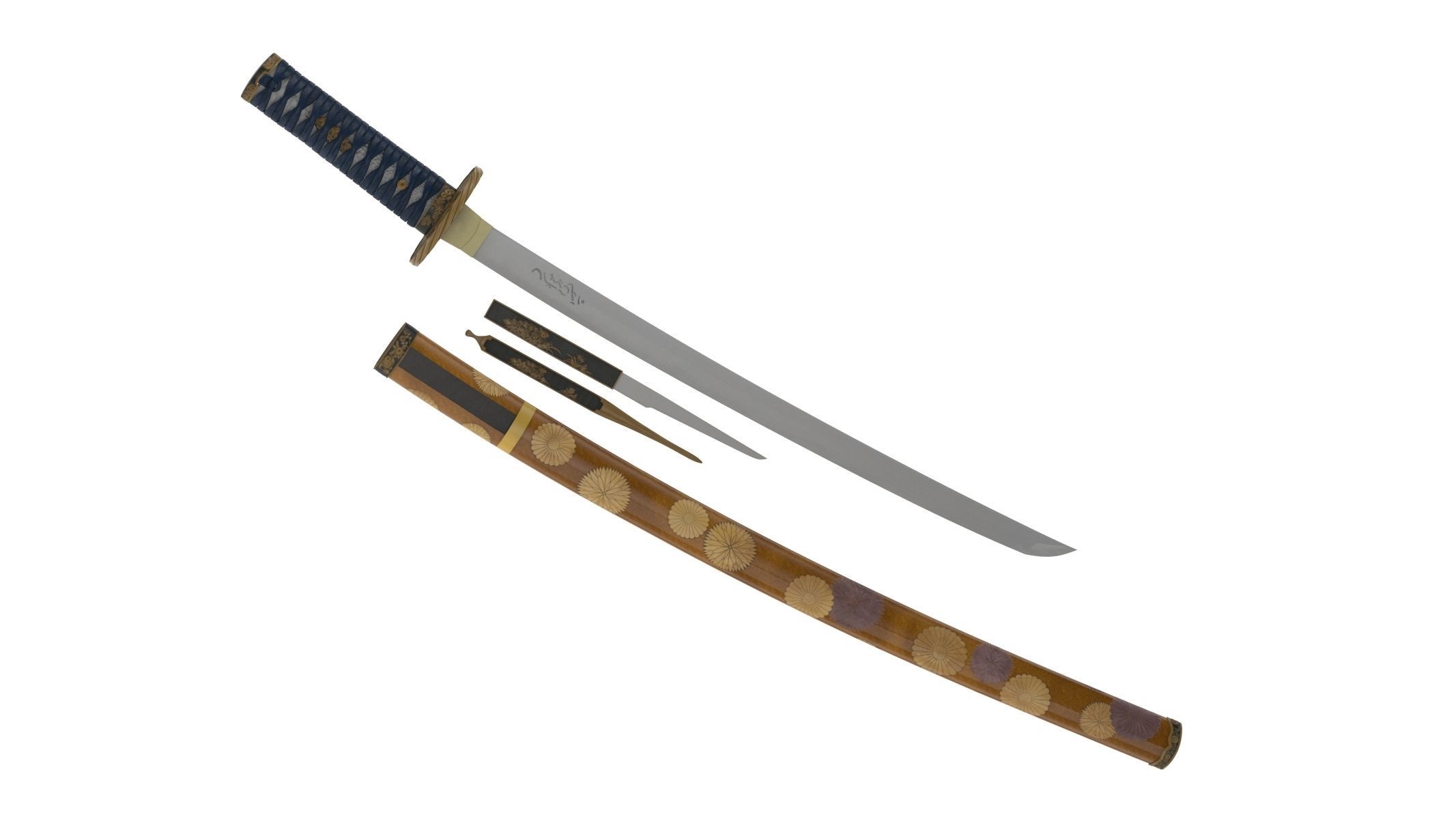 Wakizashi Sword 3D model_3