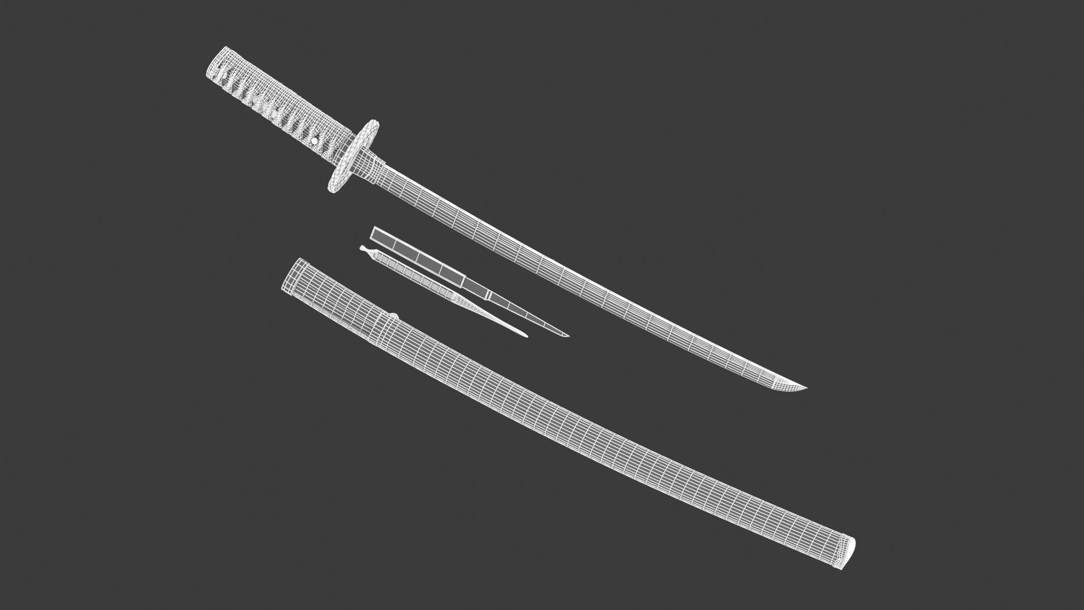 Wakizashi Sword 3D model_13