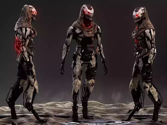Sci Fi Cyborg  Low-poly 3D model