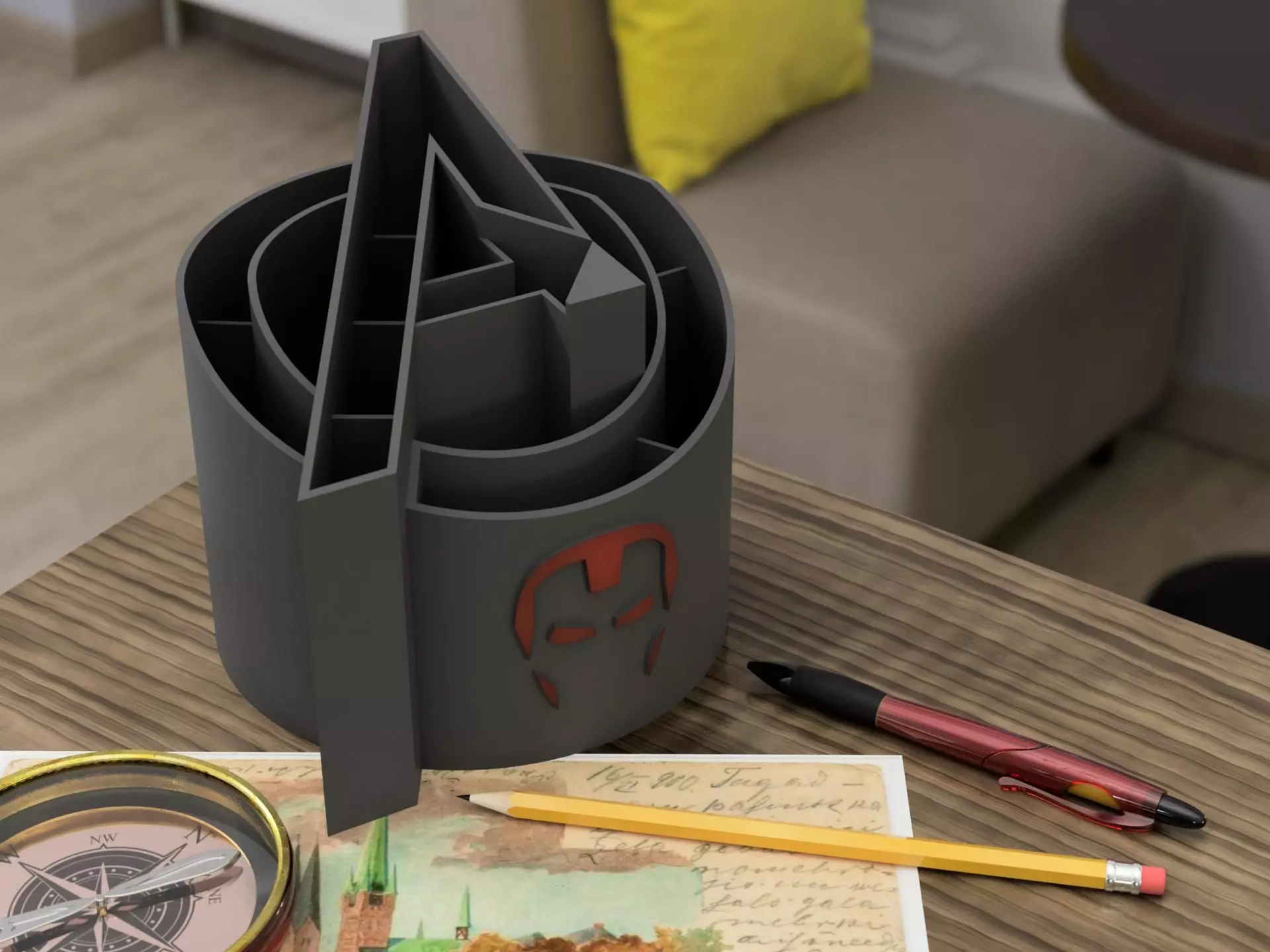 Pen holder 03 Avenger 3D print model_0