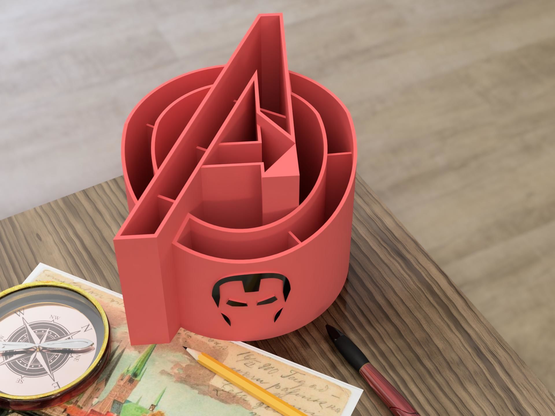 Pen holder 03 Avenger 3D print model_2