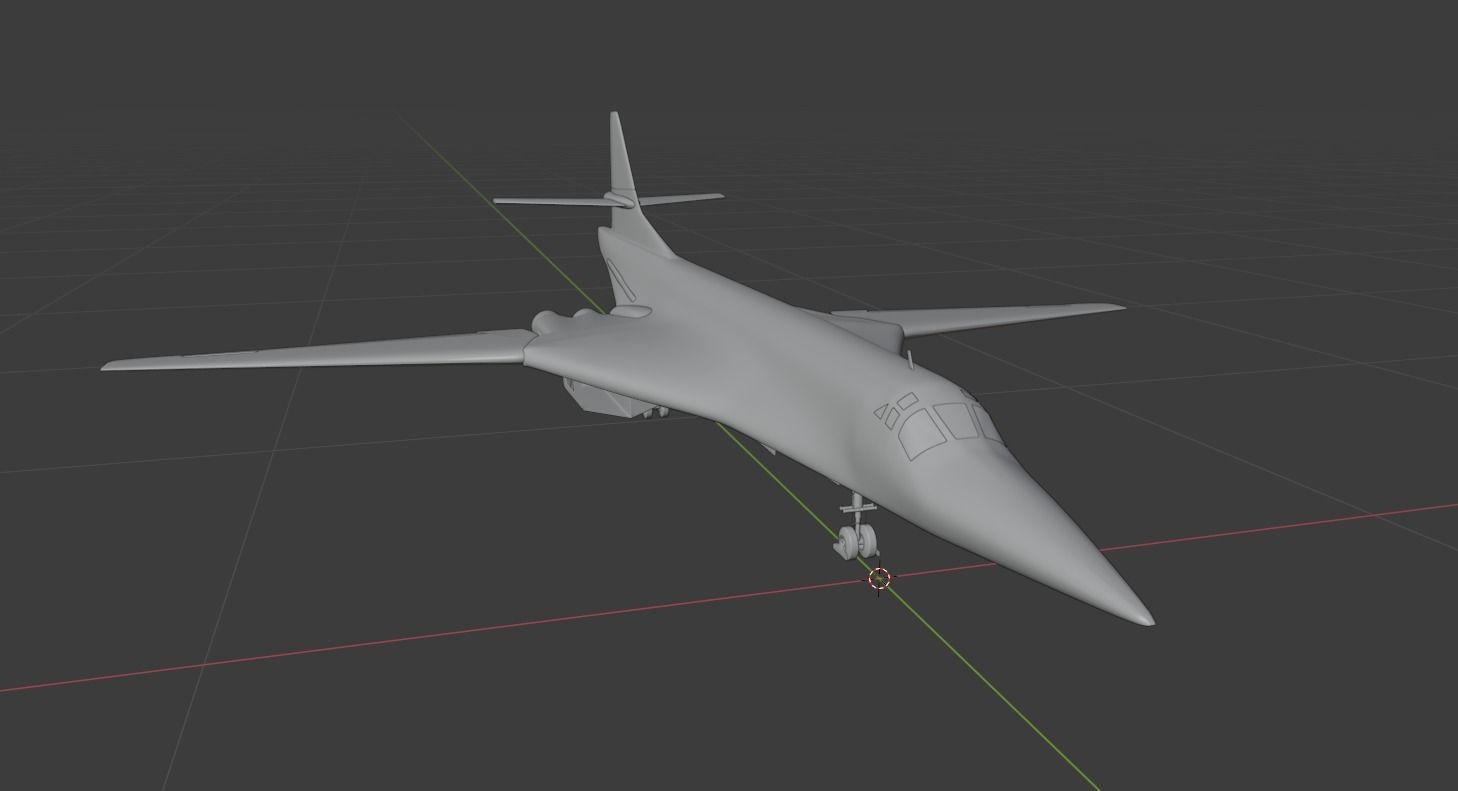 Tu-160 japanese fighter jet Free 3D model_8