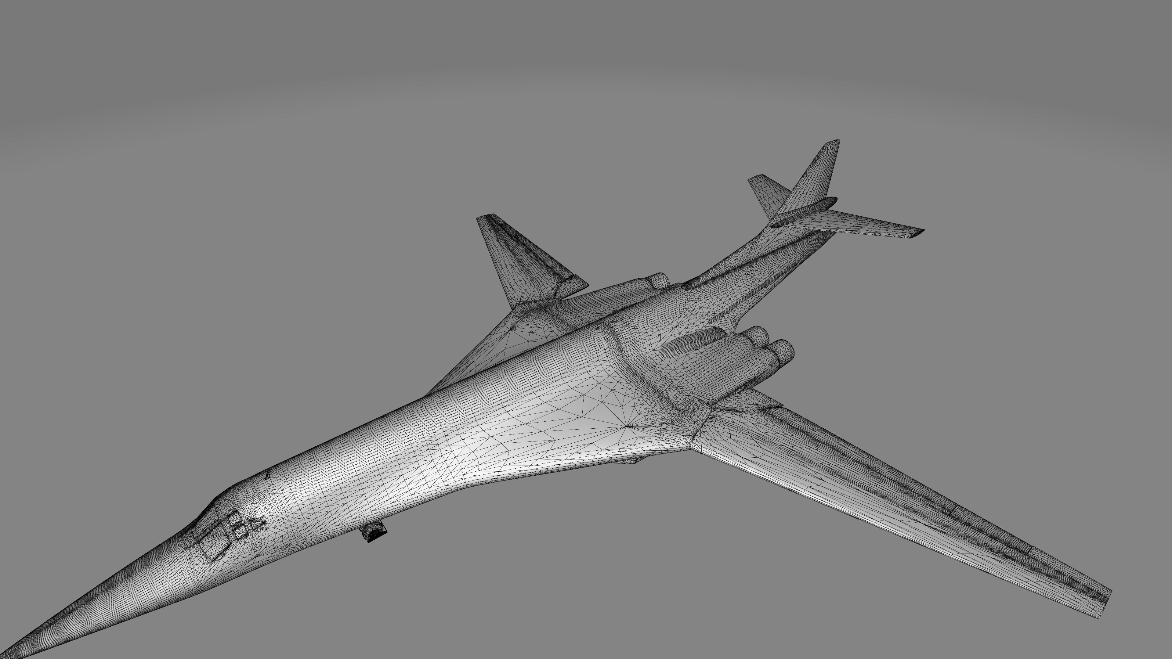Tu-160 japanese fighter jet Free 3D model_6
