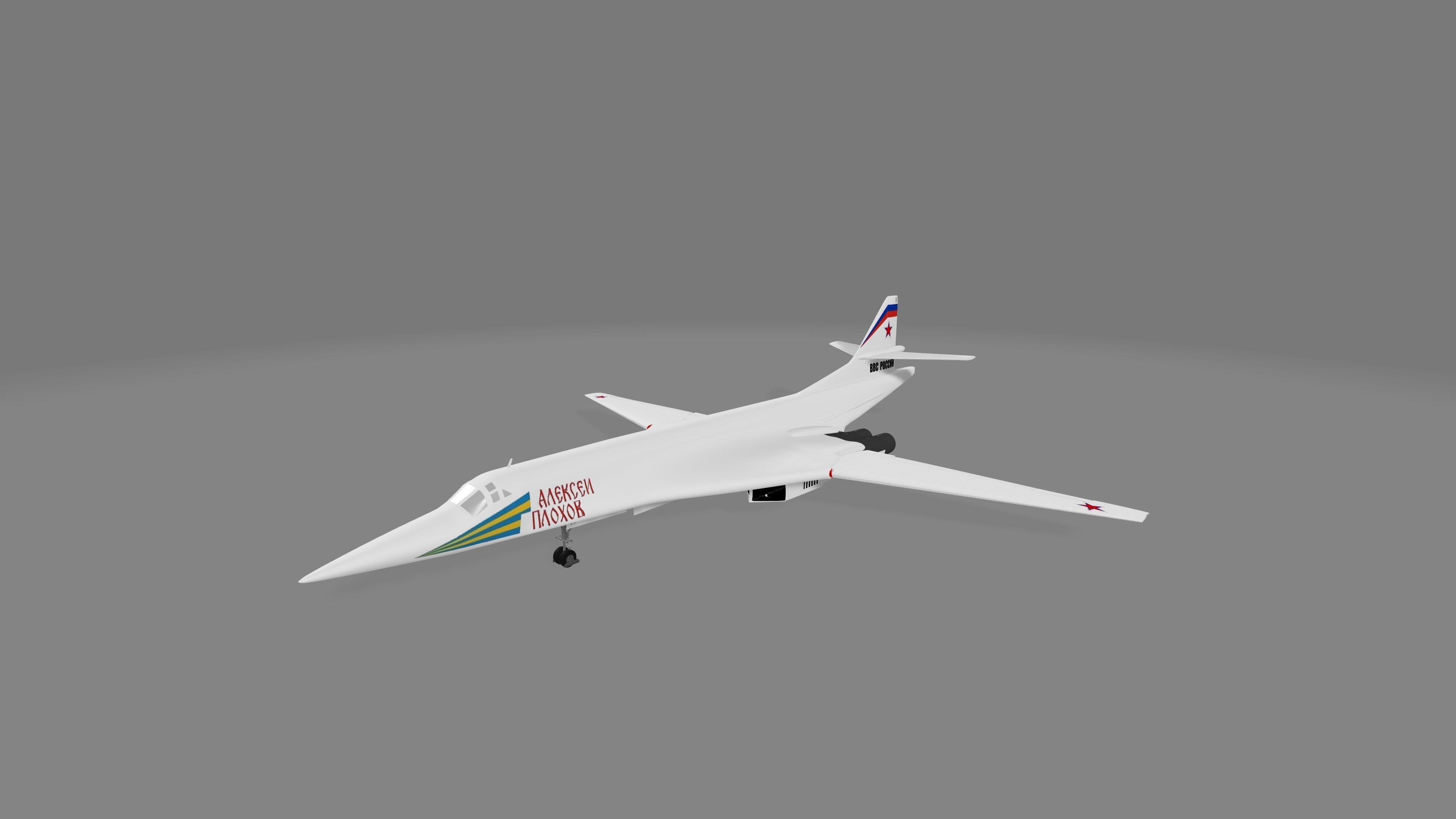 Tu-160 japanese fighter jet Free 3D model_2