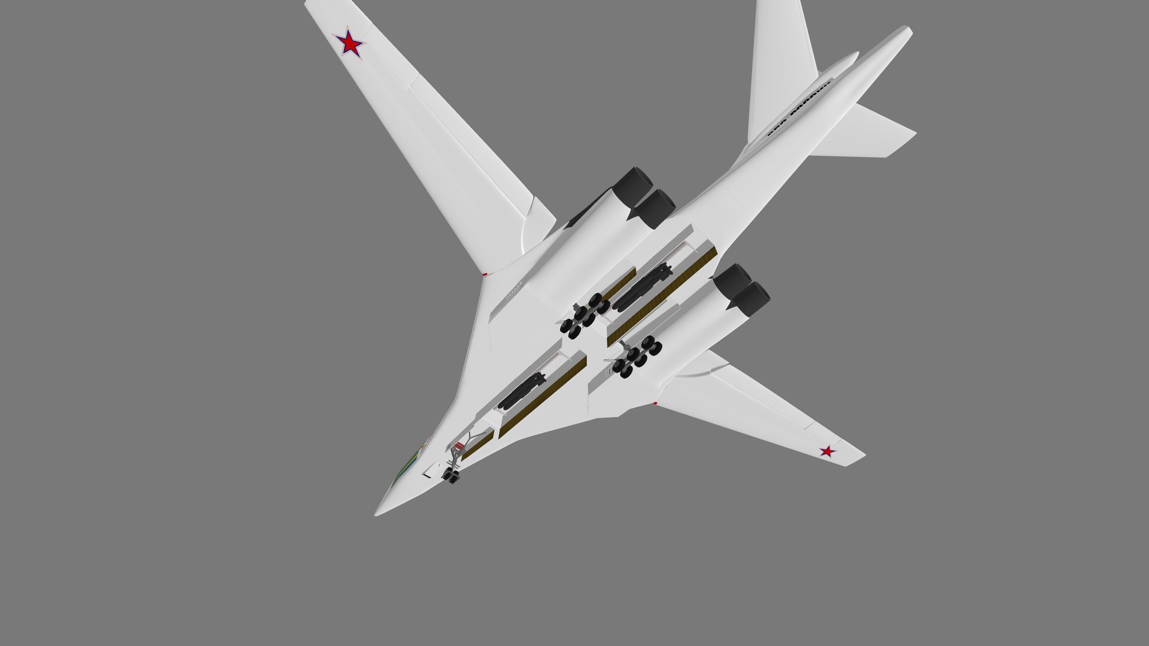 Tu-160 japanese fighter jet Free 3D model_4