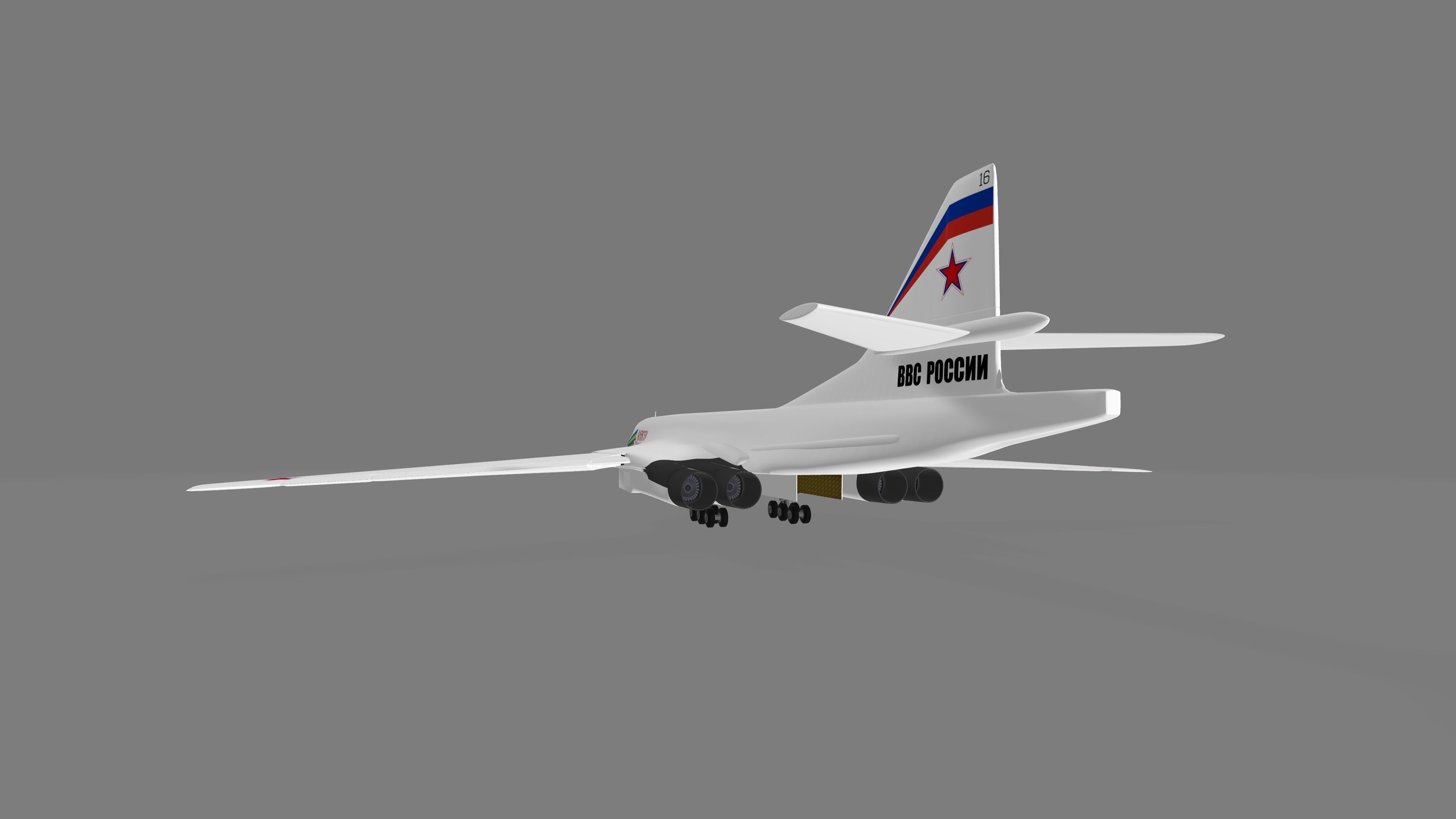 Tu-160 japanese fighter jet Free 3D model_3
