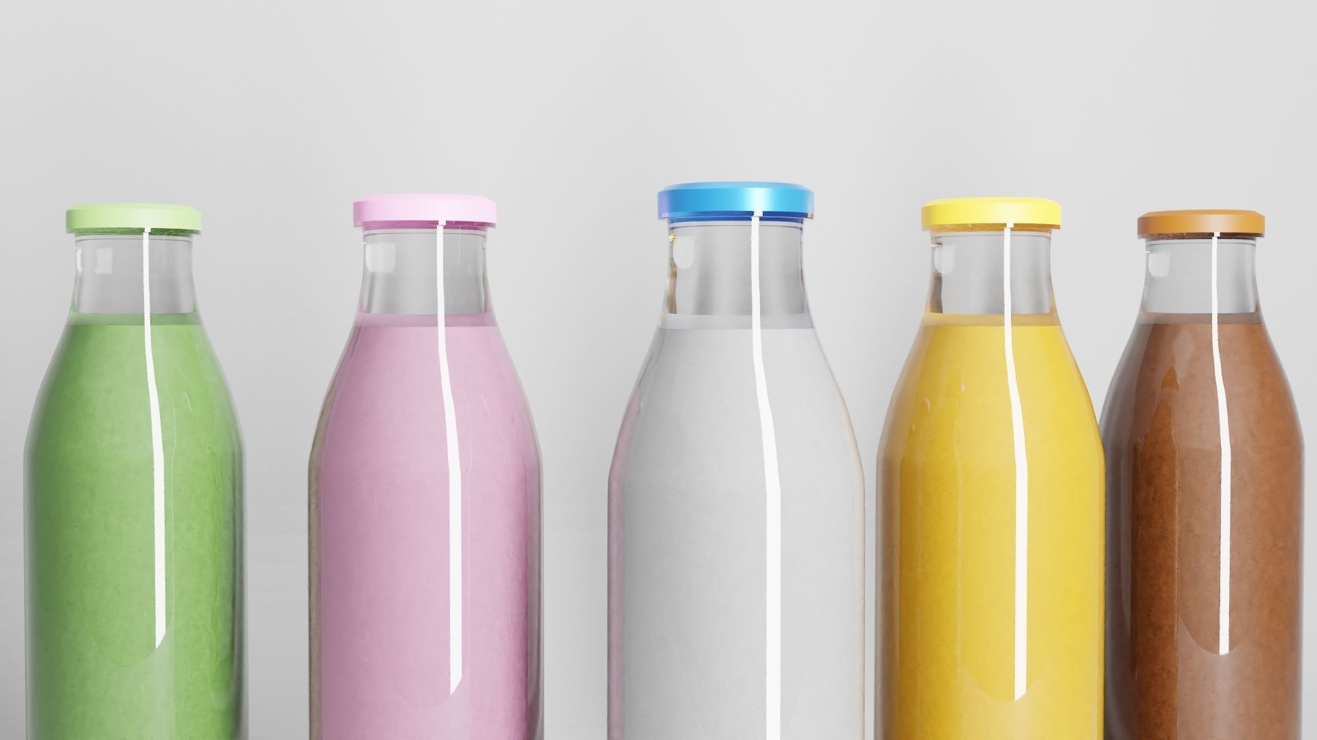 Glass juice bottle  3D model_4