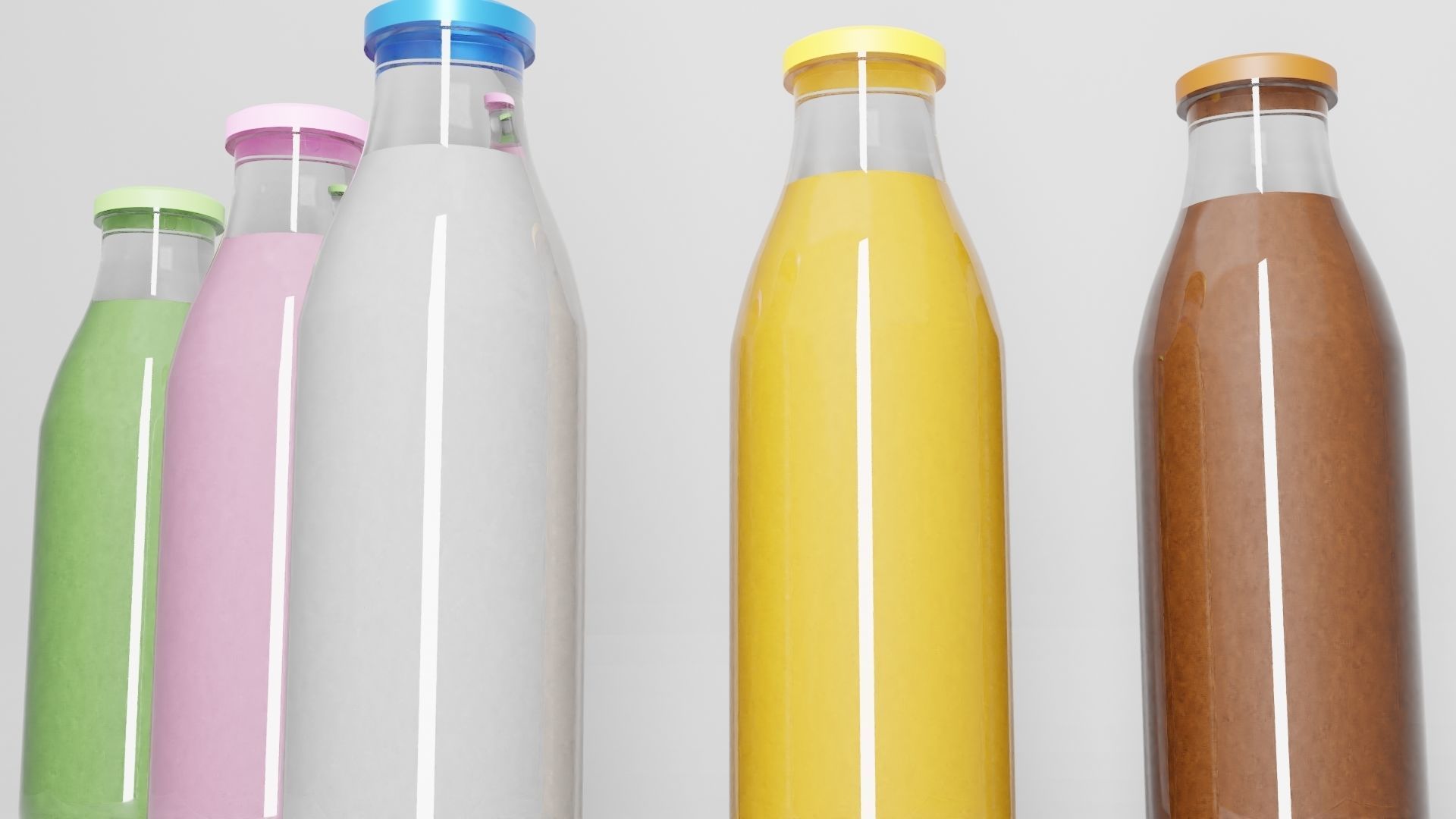 Glass juice bottle  3D model_1