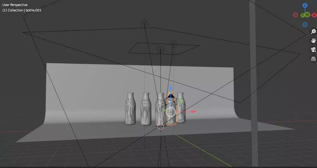 Glass juice bottle  3D model_0