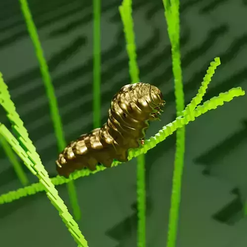 Golden Caterpillar 3D print model
