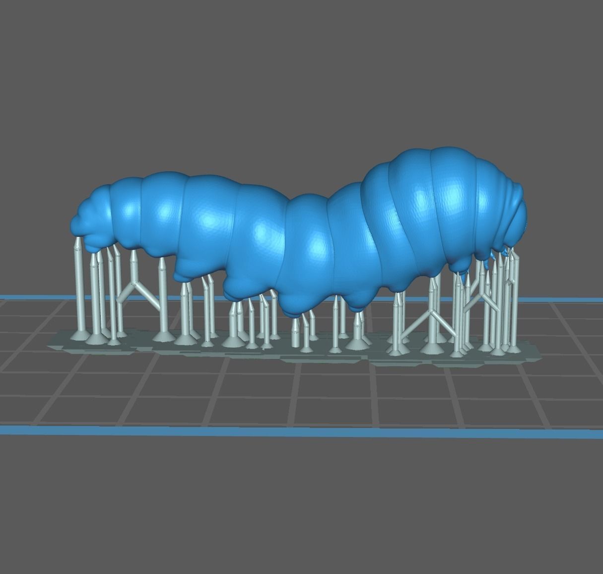 Golden Caterpillar 3D print model_1